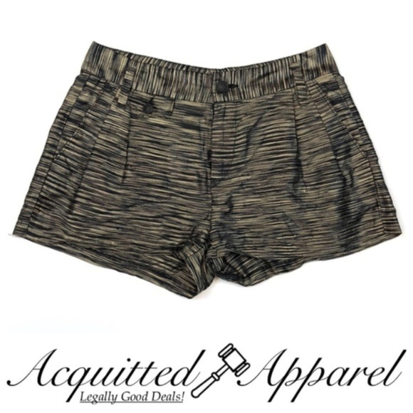 Rag & Bone Silk Black Gold Metallic Shorts - Picture 1 of 4